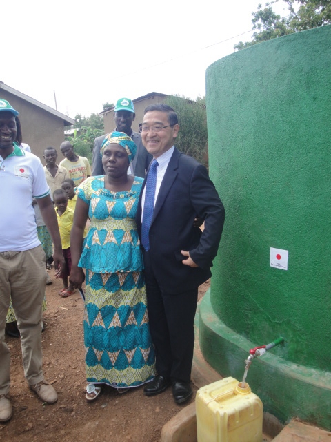 Fetched water from a bamboo water tank