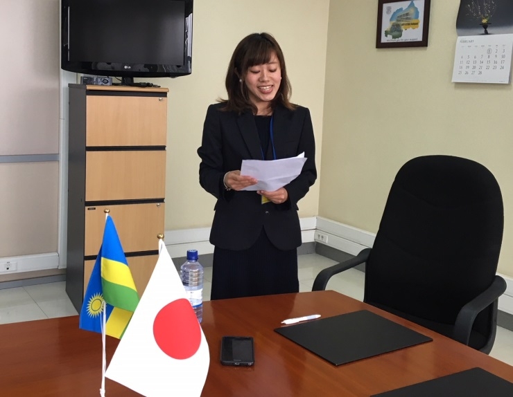 Ms. Nakajima giving her remarks