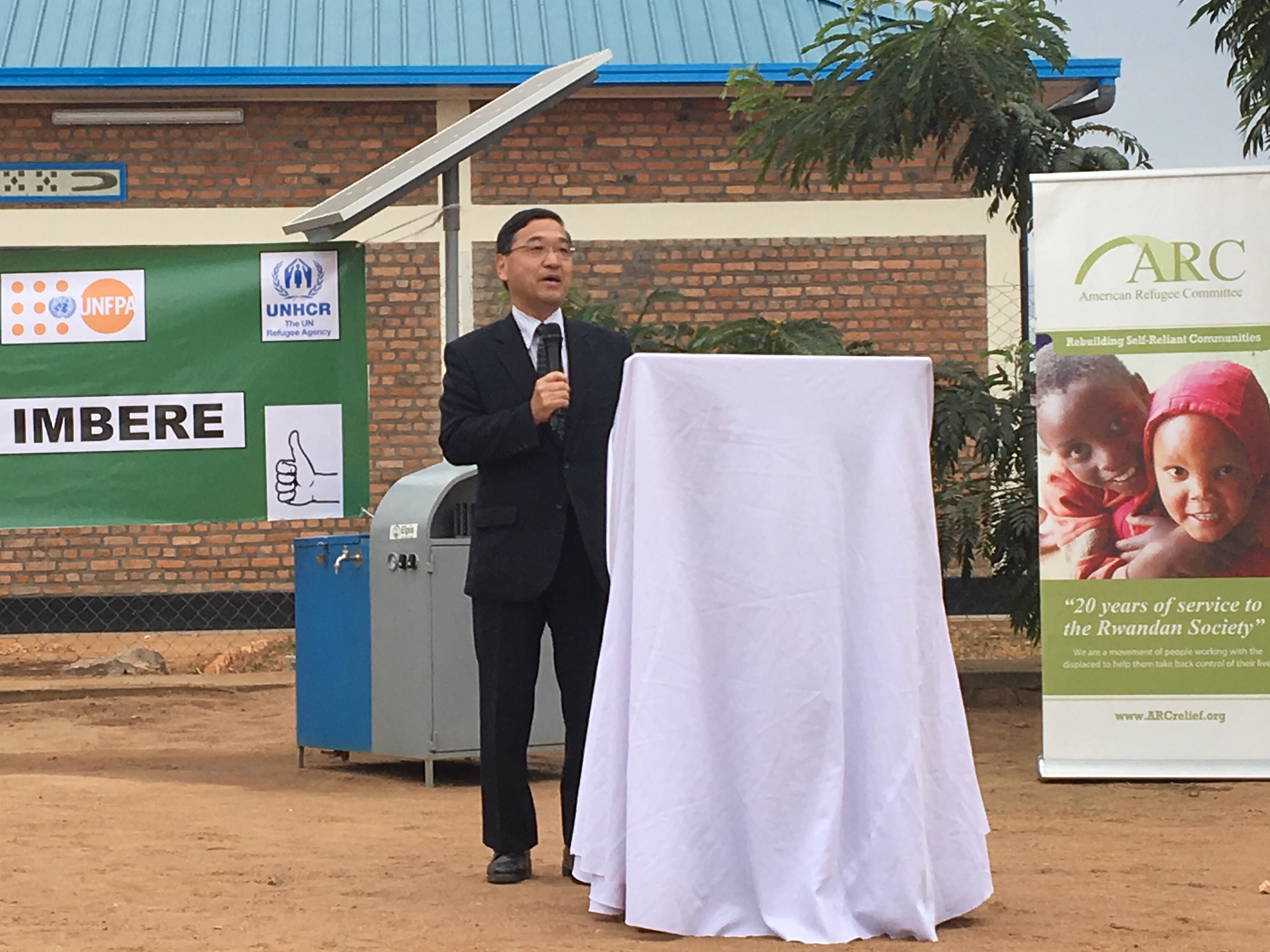 Ambassador giving speech