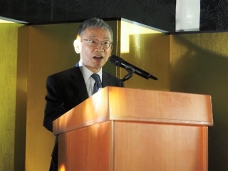 Ambassador giving speech