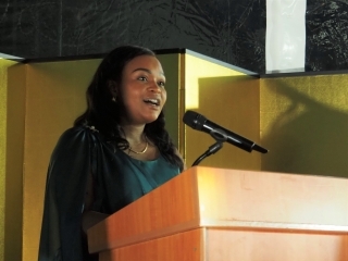 Ms. Mukeka giving speech