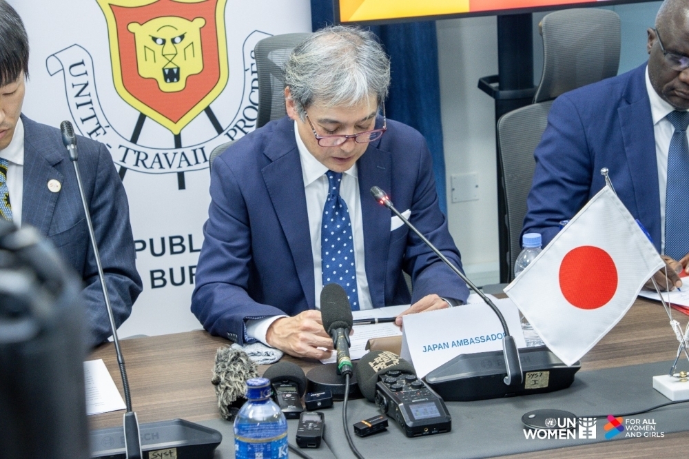 Ambassador giving speech